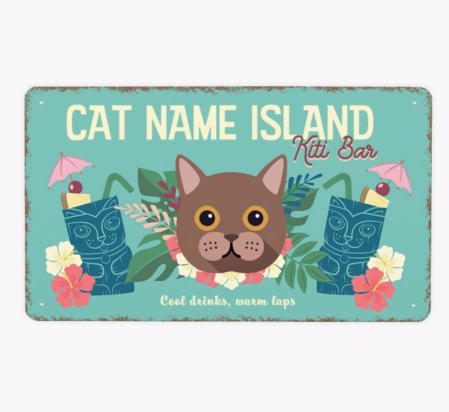 Island Kiti Bar: Personalized {breedCommonName} Metal Sign